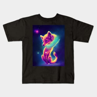 Cute Space Wolf T-Shirt Kids T-Shirt